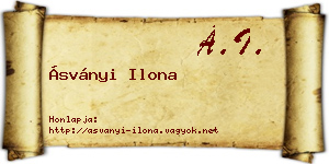 Ásványi Ilona névjegykártya