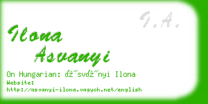 ilona asvanyi business card